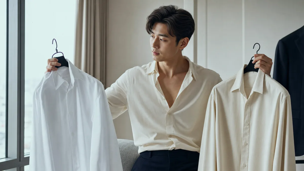흰 셔츠가 깨끗해 보이지 않고 떠 보일 때 관련 이미지