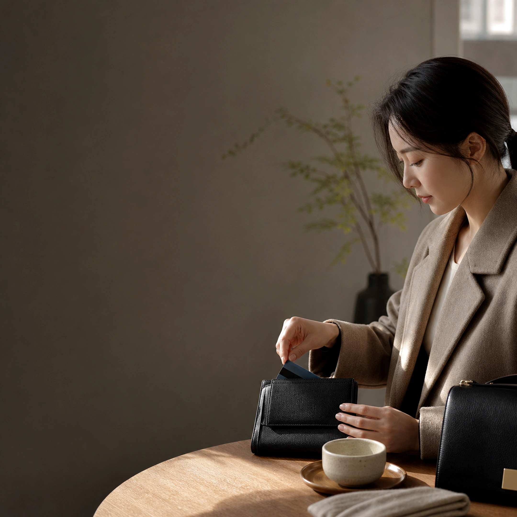 데이트 전 가방에 카드를 챙기는 사람